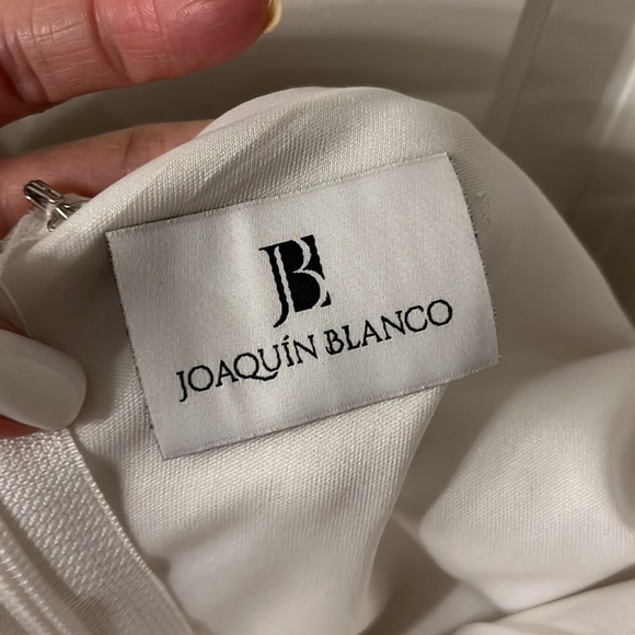 Joaquin Blanco Off Shoulder White Wedding Engagement Party Dress Gown - M - Picture 4 of 4